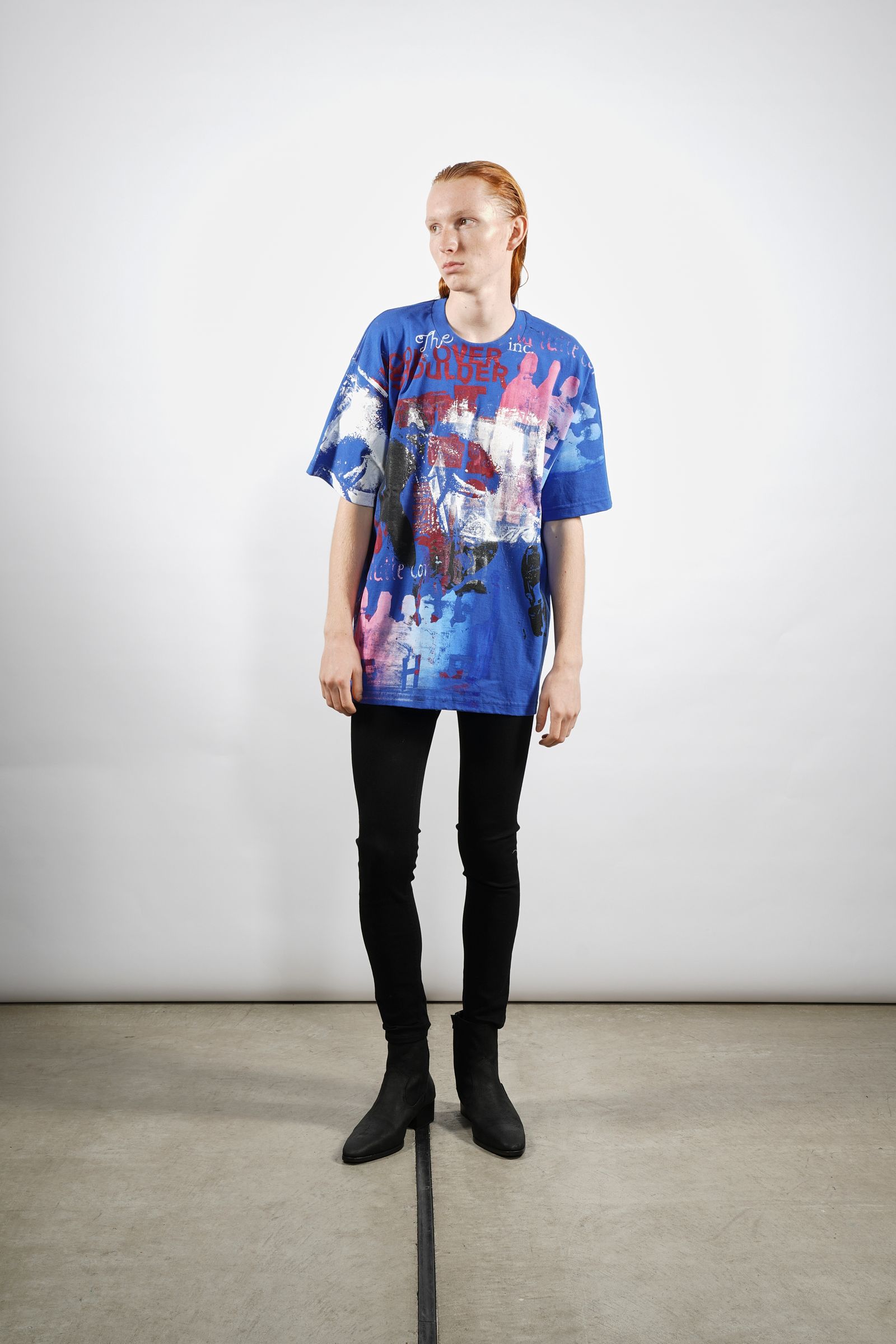 "TEST T" グラフィックプリント 半袖Tシャツ ブルー