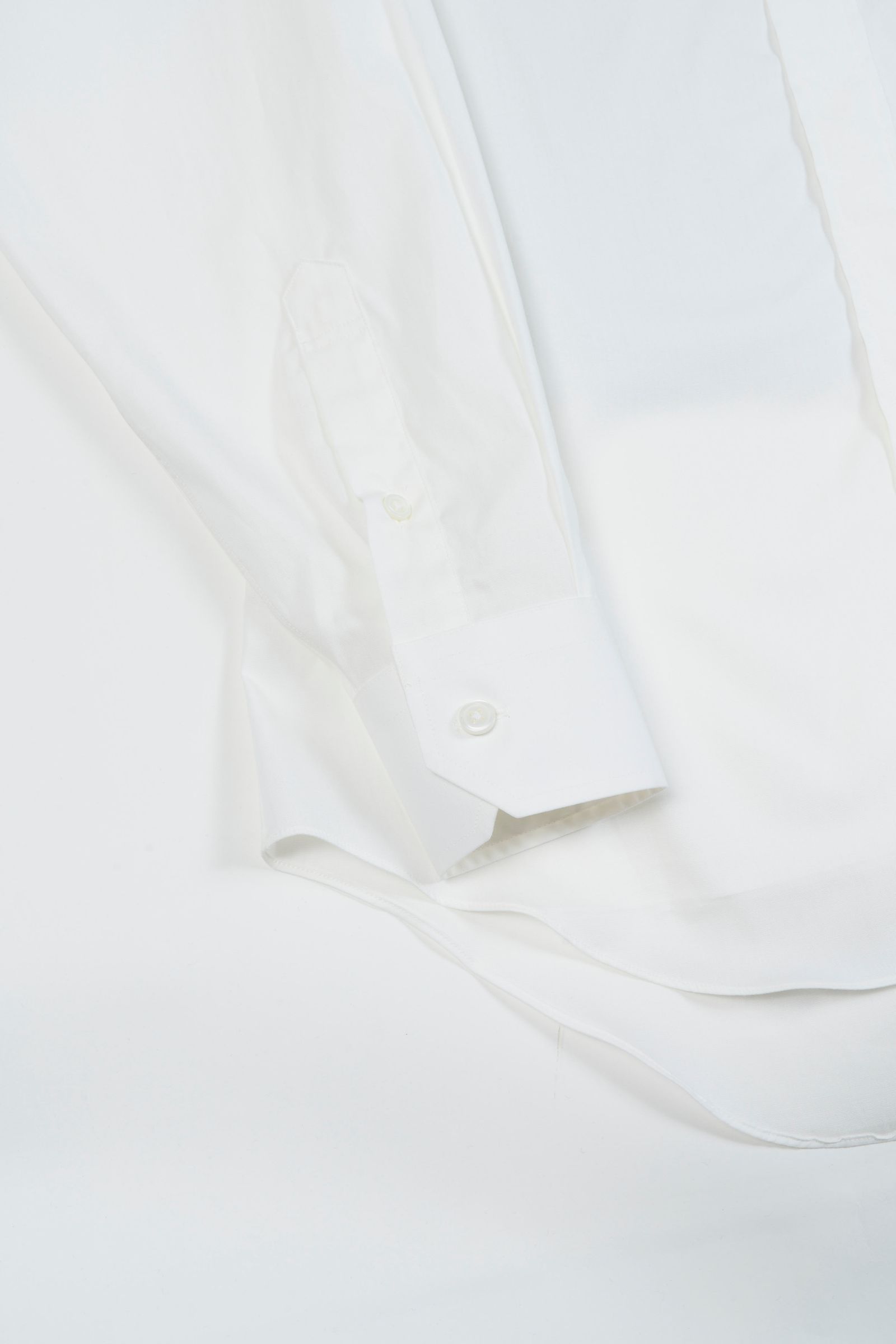 50's ブロードストレッチ レギュラー比翼シャツ WHITE