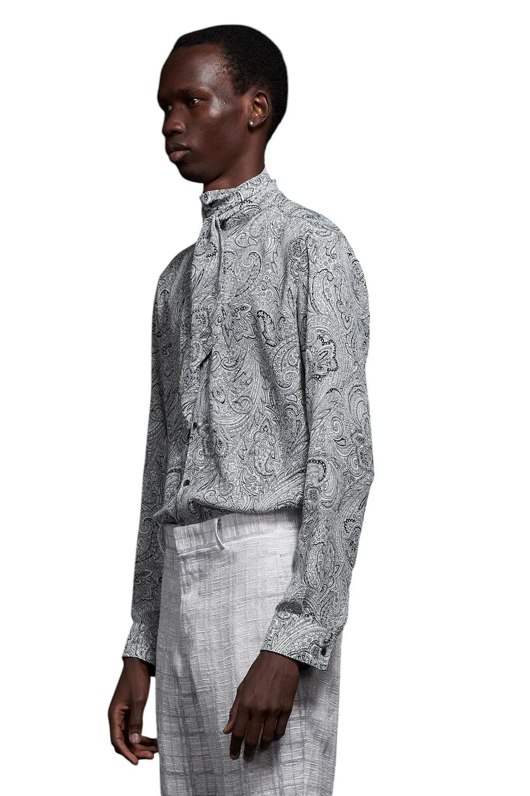 Matte Paisley Ribbon Shirt マットペイズリーリボンシャツ