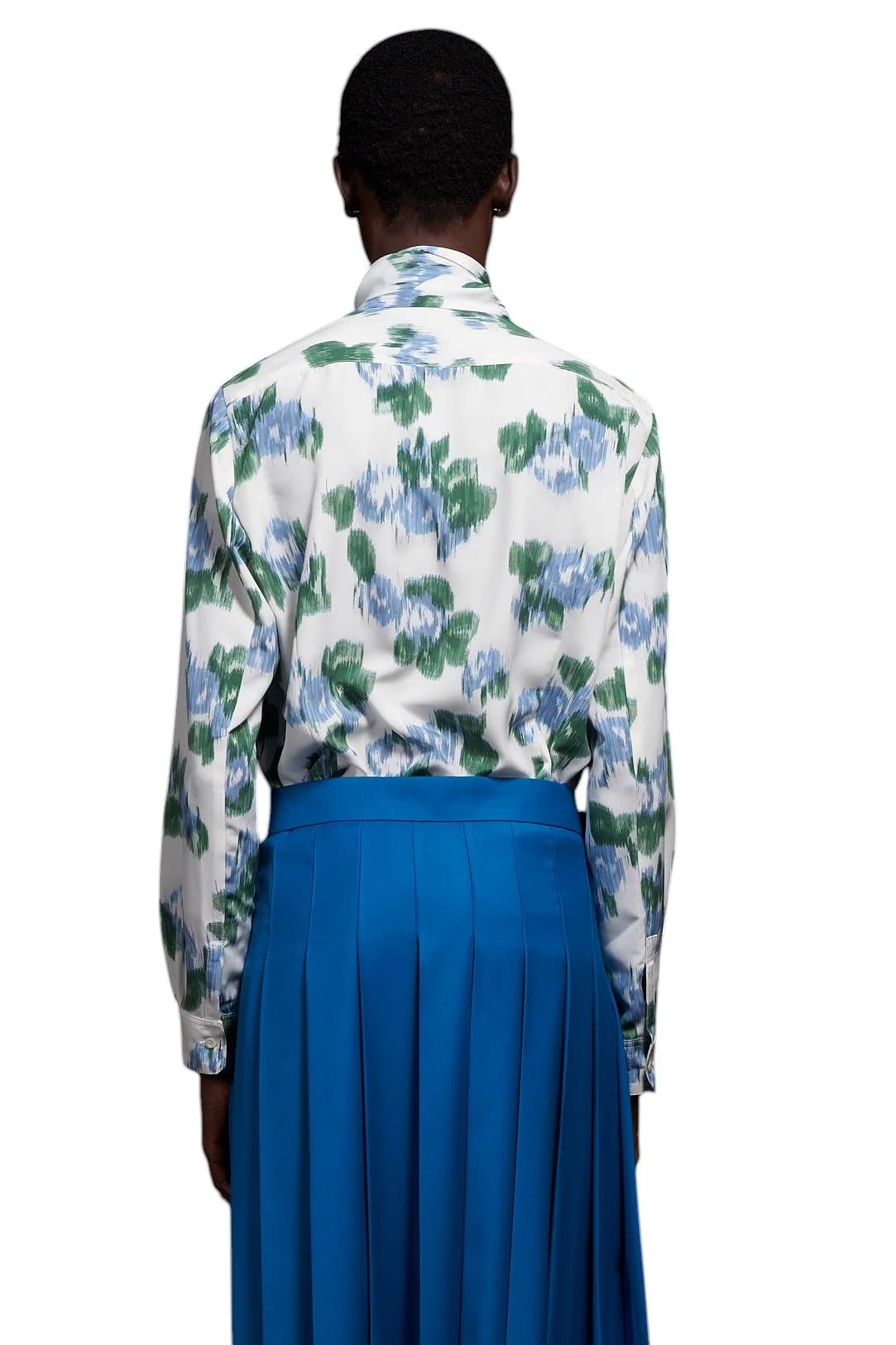 Pixel Flower Print Ribbon Shirt ピクセルフラワーリボンシャツ