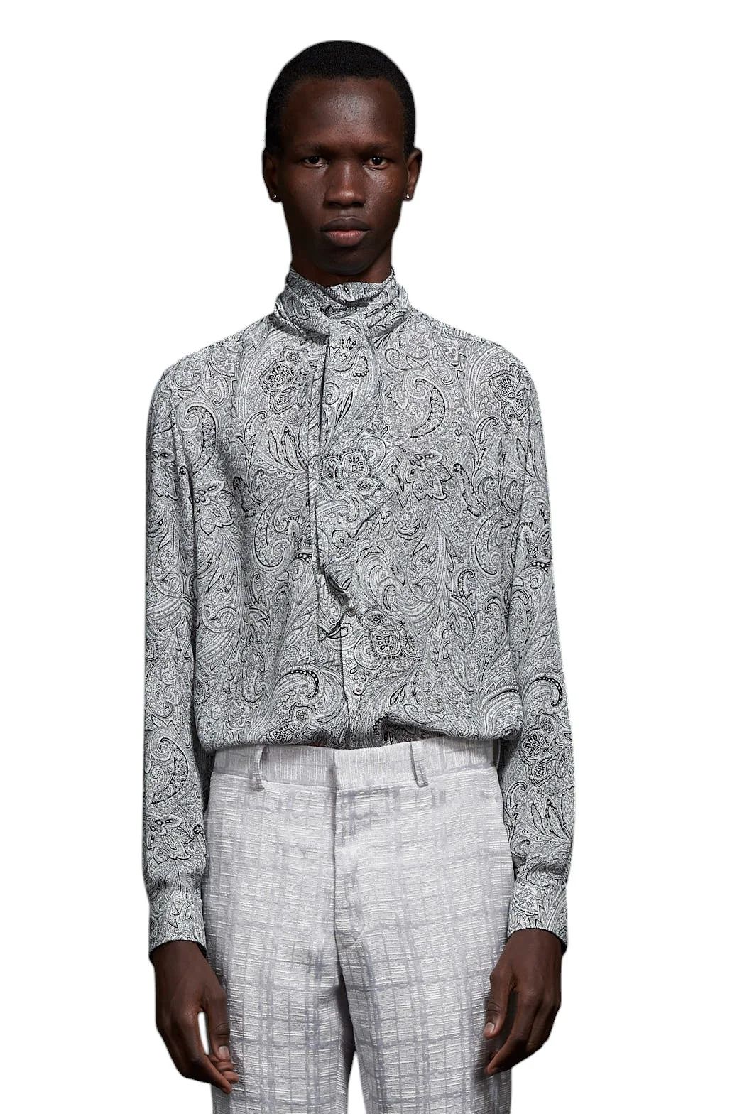 Matte Paisley Ribbon Shirt マットペイズリーリボンシャツ