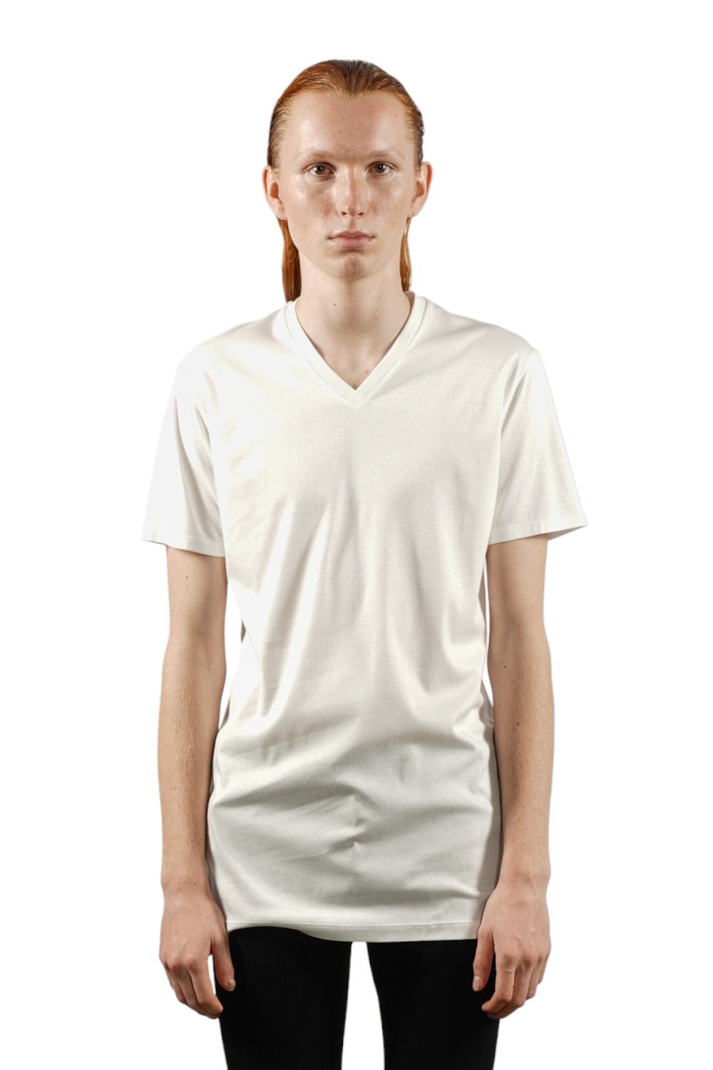 シルケットスムースVネックTシャツ WHITE
