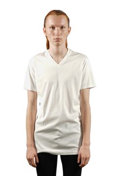 シルケットスムースVネックTシャツ WHITE