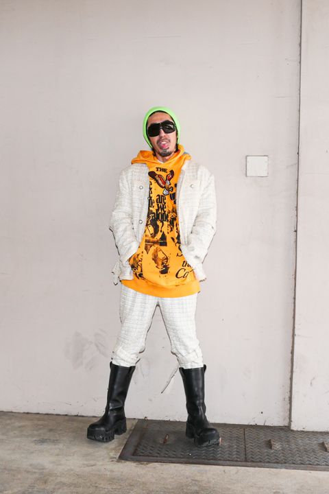 el conductorH MIXツイードセットアップ White