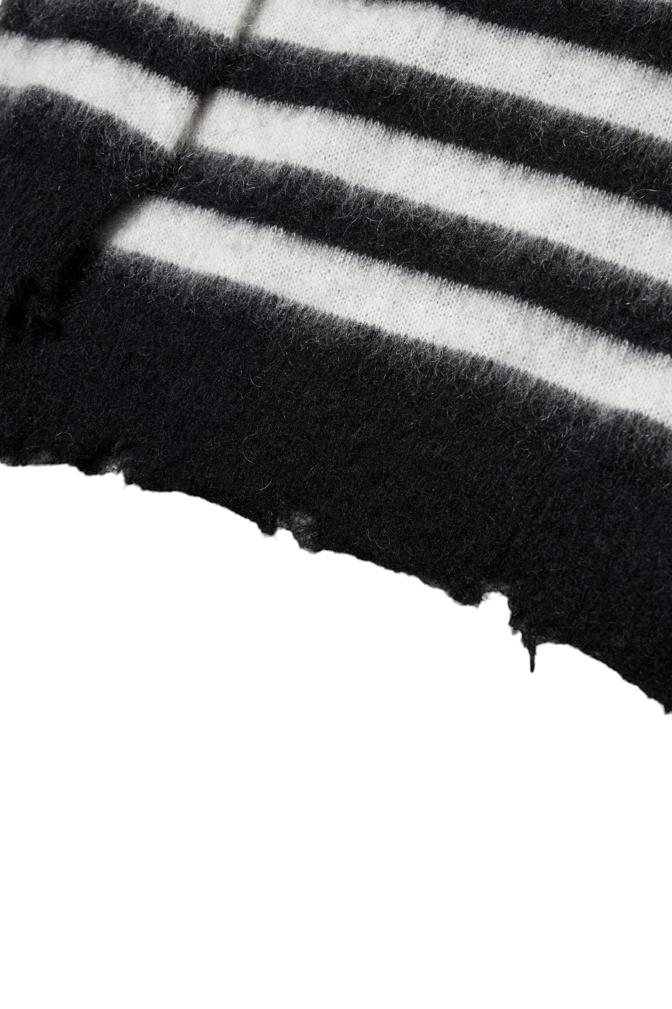 ランダム マリン ボーダーニット Random Marine Border Crashed Knit BLACKxWHITE