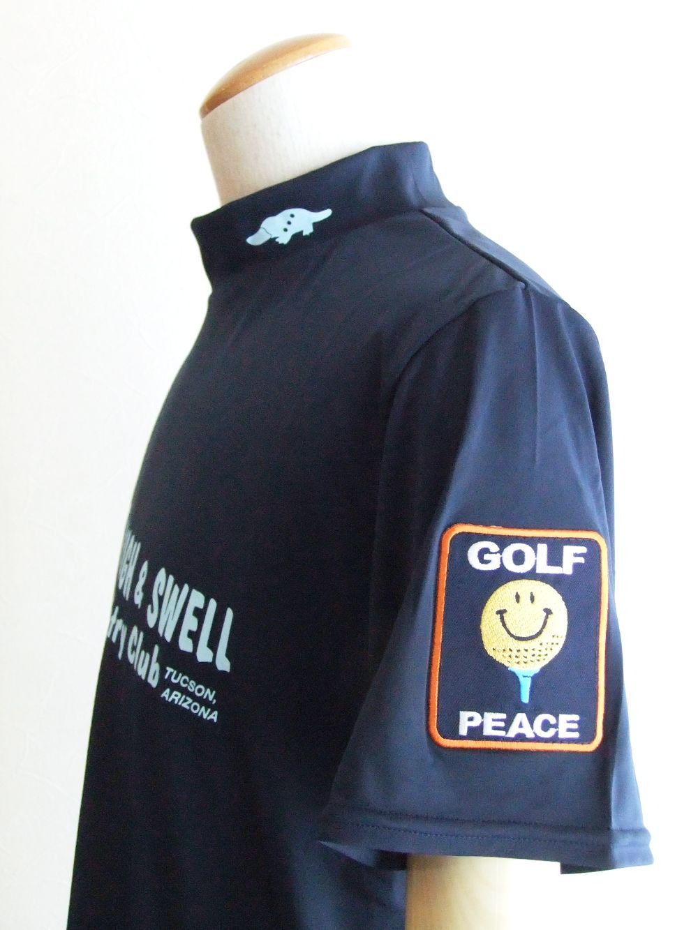 rough & swell モックネック 半袖ポロシャツ rough & swell - COUNTRY CLUB MOCK (ネイビー) モックネック