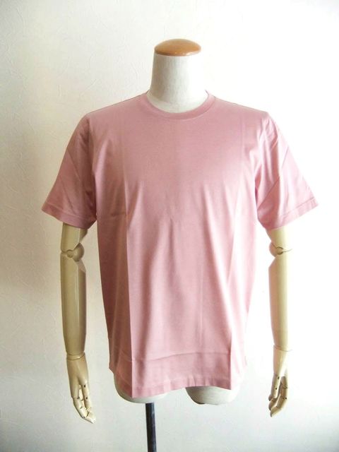 マーセライズ クルーネック Tシャツ (ピンク)
