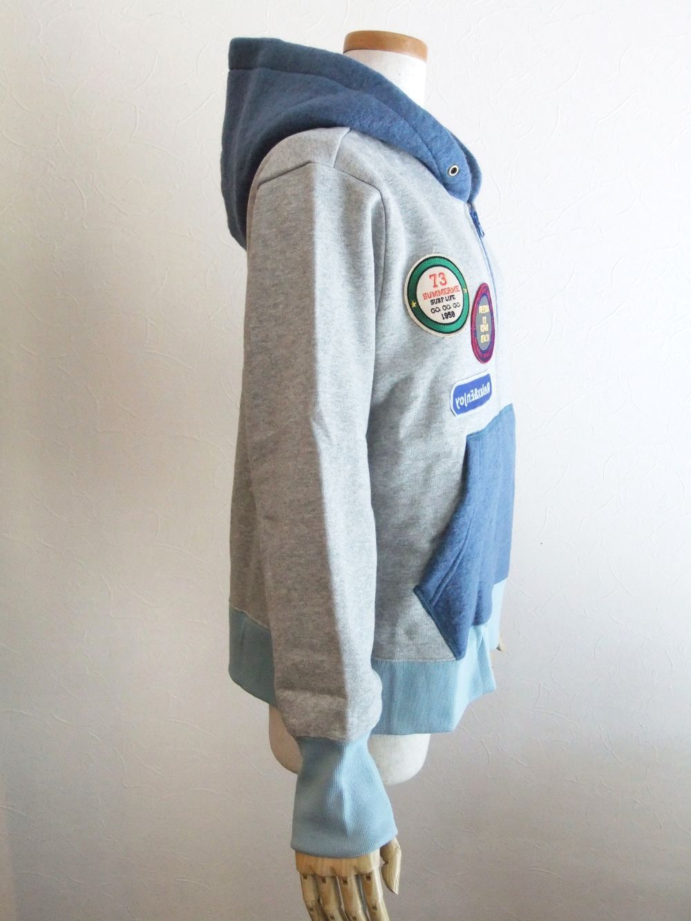 【SUMMERME】 裏毛 裏起毛 ワッペン付き ZIP UP パーカー SM14-916