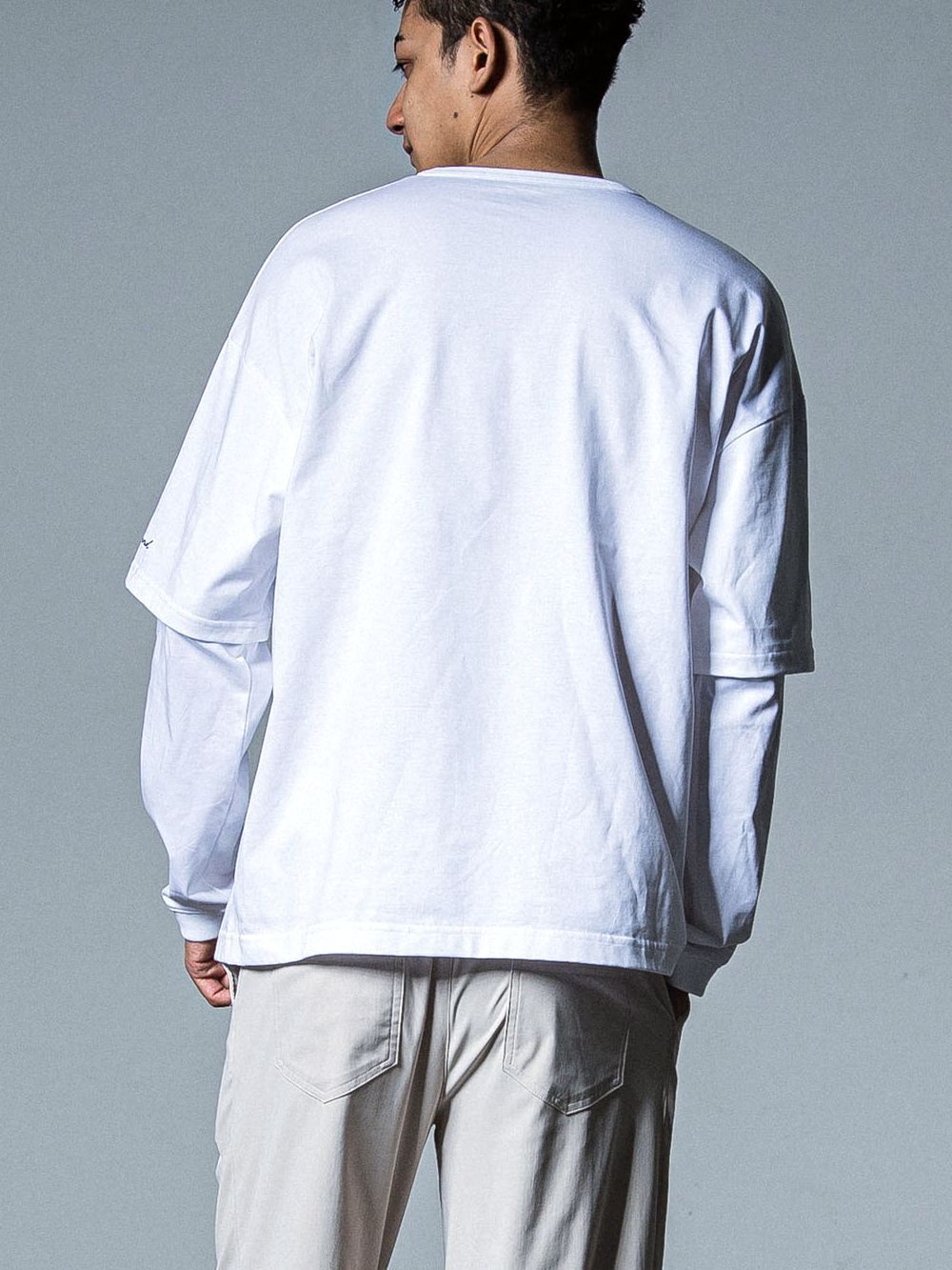 fake layered longsleave   フェイクレイヤード ロングスリーブ Tシャツ (ホワイト)   RC33-T-003