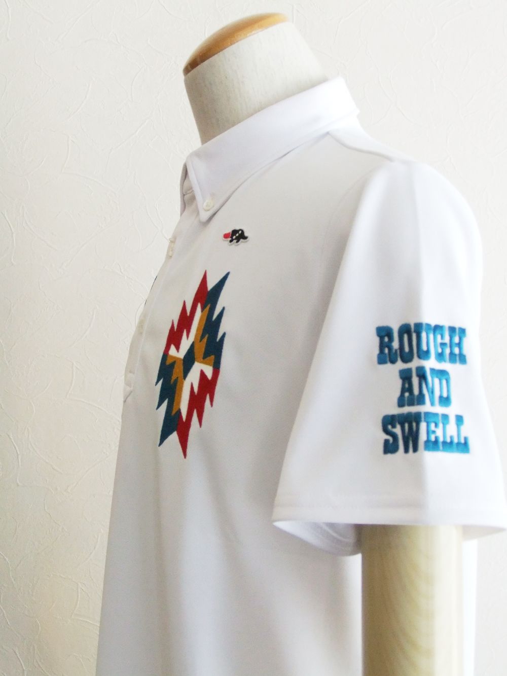 rough & swell - GERONIMO POLO オルテガ柄刺繡 半袖BDポロ