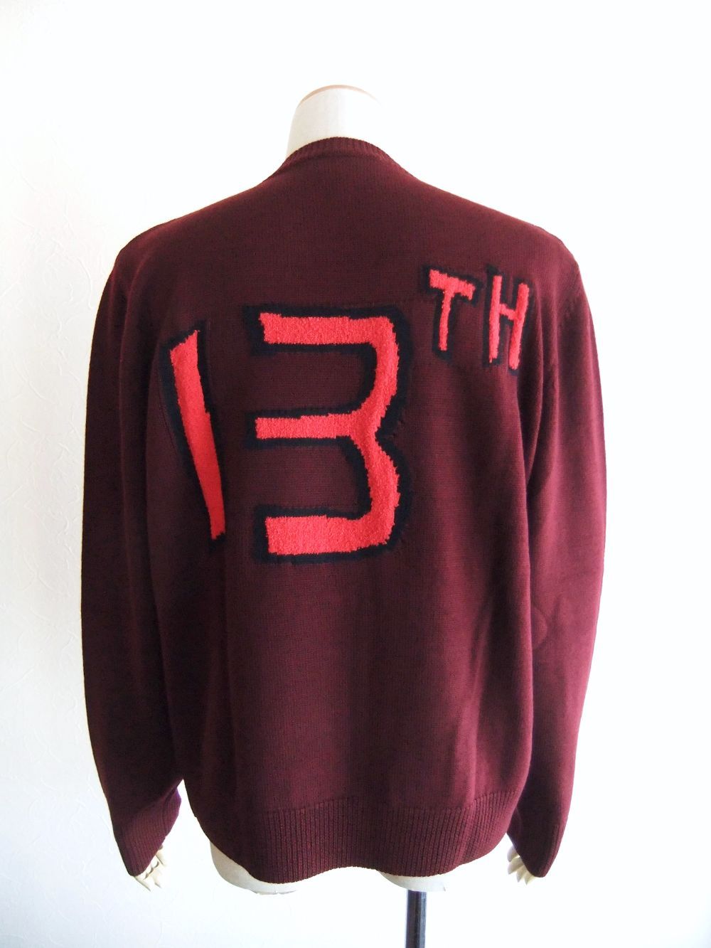 JACQUARD CREWNECK PULLOVER  ( ボルドー ）  ウール クルーネックセーター