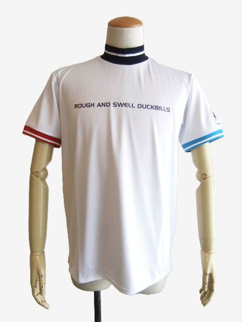 COLORFUL RIB MOCK  (ホワイト)  半袖モックネック ポロシャツ  RSM-26035