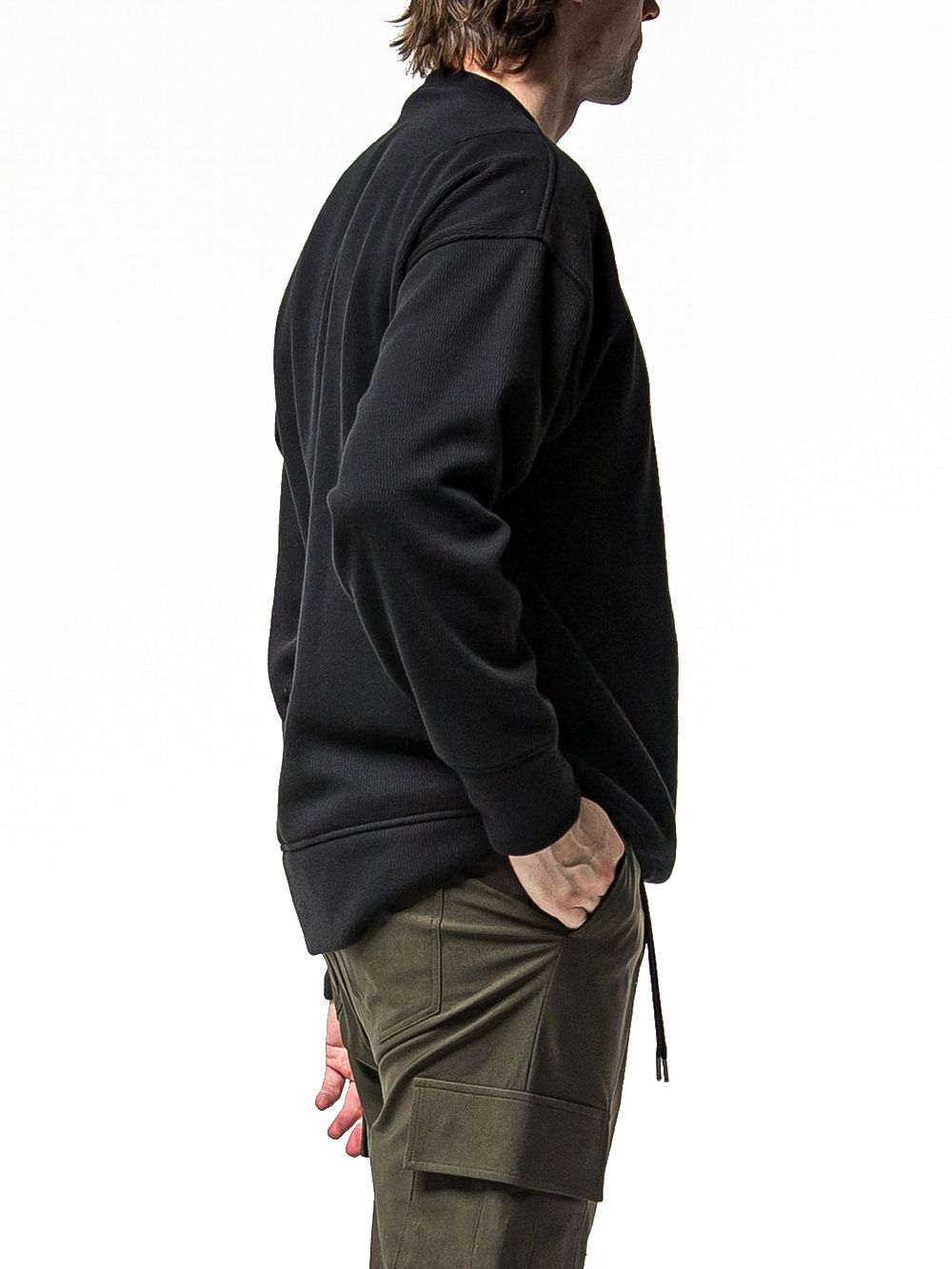 VELOURS FLEECE THERMAL LOOSE TRAINER  (ブラック)  裏起毛 ルーズトレーナー