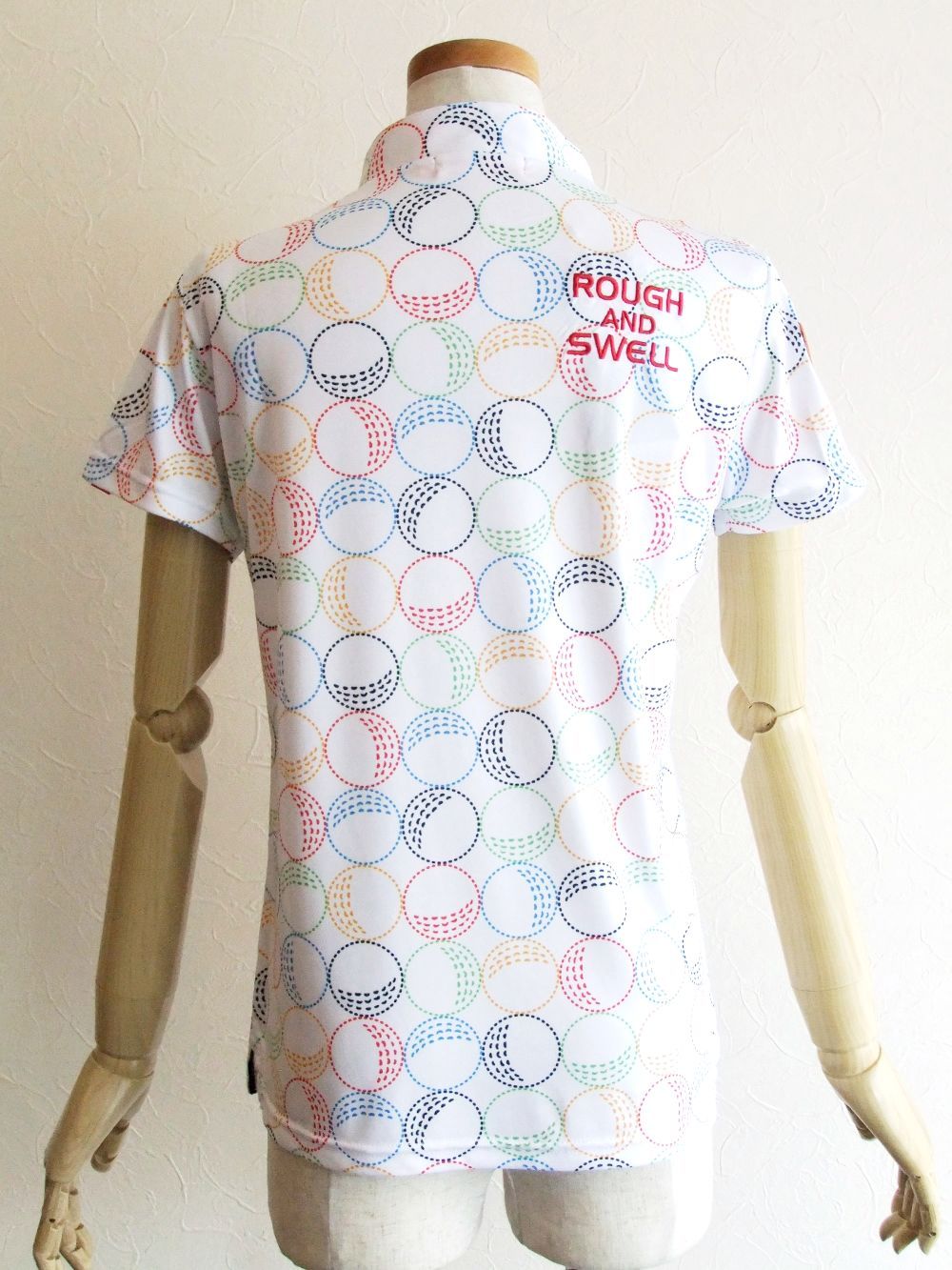 【LADIES】COLOR BALL ROUGH-NECK W   カラーボール柄 半袖ポロ  RSL-22022