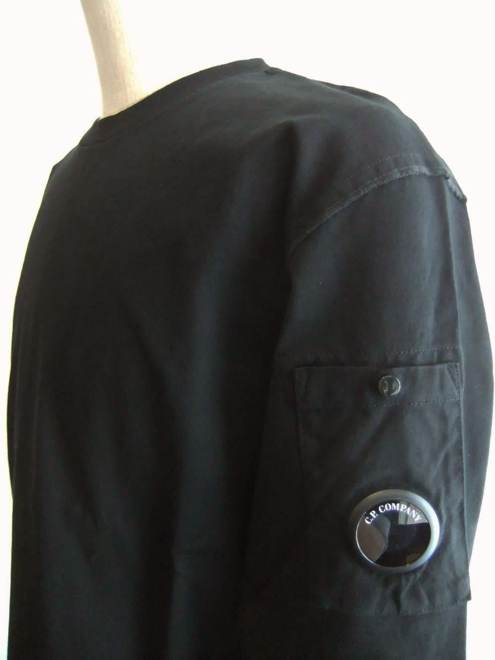 30/2 MERCERIZED JERSEY TWISTED LONG SLEEVE LENS TSHIRT  (ブラック) クルーネック 長袖シャツ