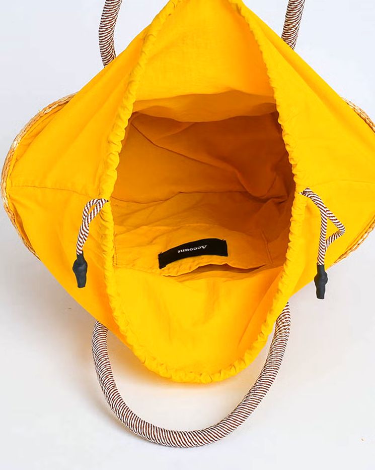 【MICALLE MICALLE Account】 HOMMAGE SMALL BASKET BAG 小 (イエロー) オマージュ バスケット バッグ  MAB101GEB