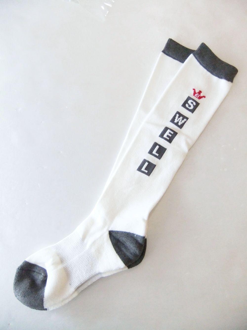 【LADIES】 CROWN HIGH SOCKS W.  ロゴ ハイソックス ( ホワイト ) RSA-23207