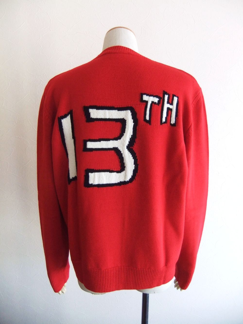 JACQUARD CREWNECK PULLOVER  ( レッド ）  ウール クルーネック セーター