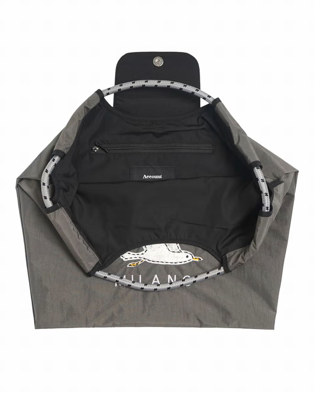 【MICALLE MICALLE Account】 HOMMAGE SEAGUL MOTIF FLAP BAG (グレー) オマージュ フラップ トートバッグ  MAD116GEB