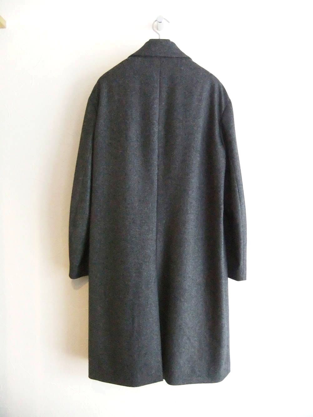 ウール チェック シングル チェスター コート