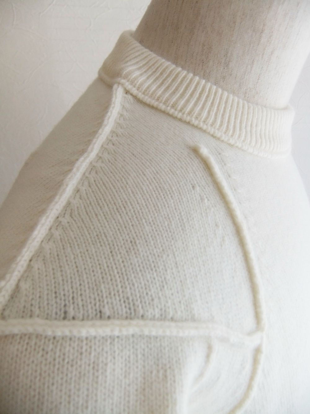 LAMBSWOOL JUMPER  (ホワイト) ラムウール クルーネックセーター