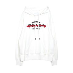 【MICALLE MICALLE Account】 HOMMAGE  PR PAINT HOODIE (ホワイト)   ロゴ フーディ  MAG102TDC