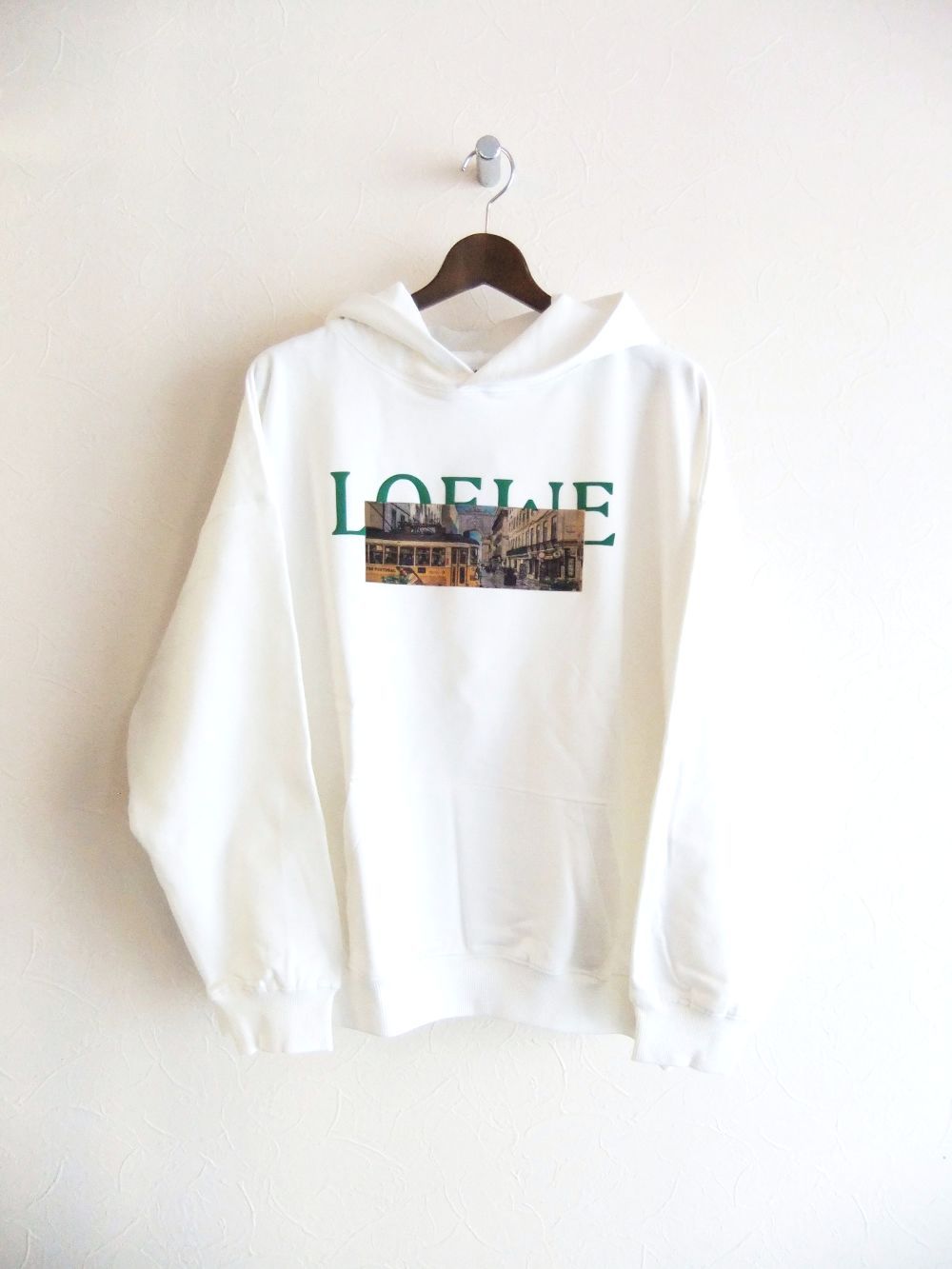 【MICALLE MICALLE Account】 HOMMAGE  LW PAINT HOODIE (ホワイト)   ロゴ フーディ  MAG100TDC