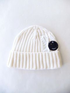 EXTRA FINE MERINO WOOL LENS BEANIE  レンズ ゴーグル ニット帽 ( ホワイト )