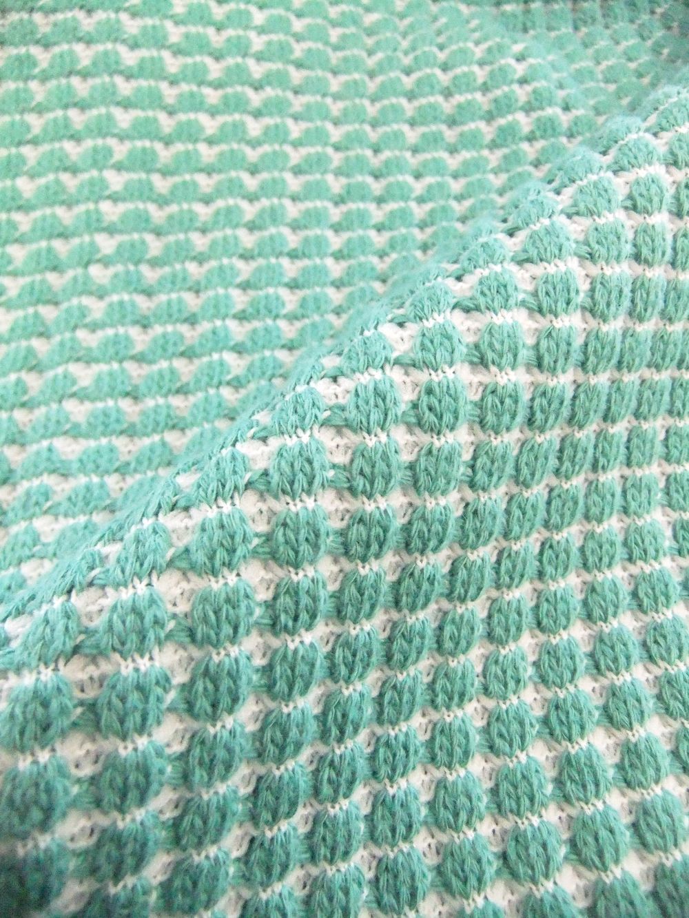 BIG WAFFLE hoodie   コットンワッフル ダブルジップパーカー (ミント)