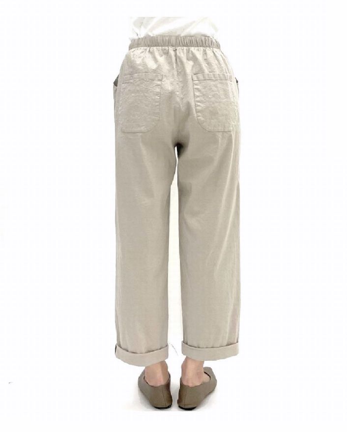 COTTON LINEN EASY PANTS   ロールアップ イージーパンツ  625605
