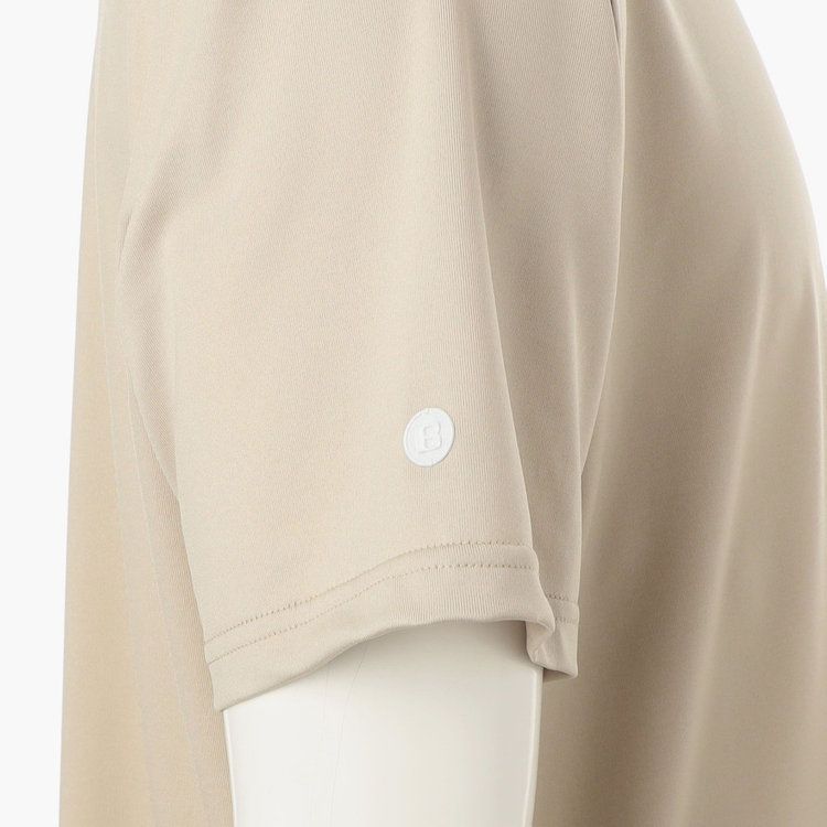 MENS BACK LOGO LINE HIGH NECK RELAXED FIT （ベージュ）  ロゴ モックネック
