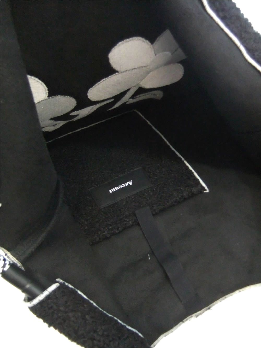 【MICALLE MICALLE Account】 HOMMAGE  FLOWER PARIS FLUFFY TOTE BAG  (ブラック)  オマージュ トートバッグ  MAJ101GDE