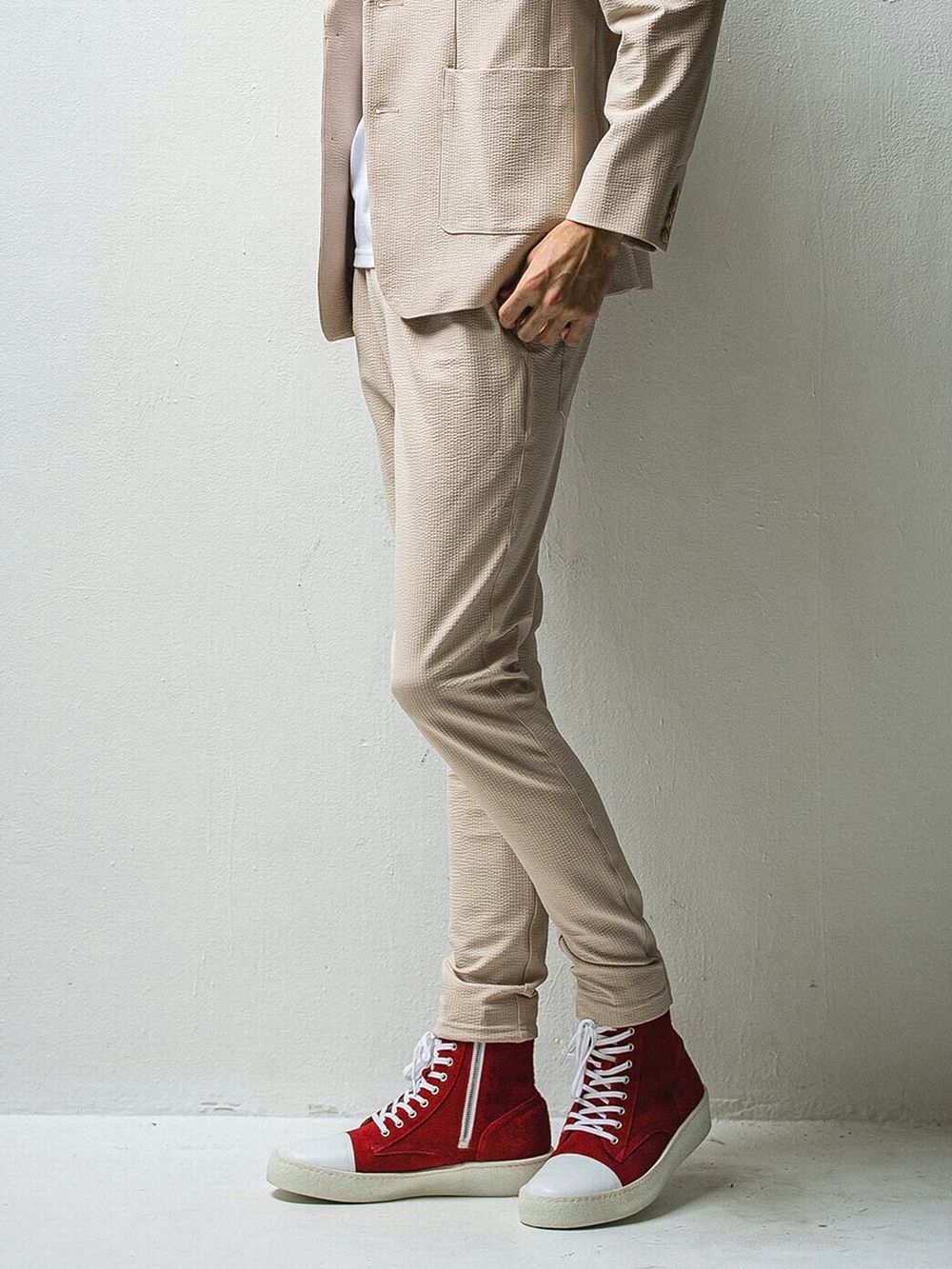 CHRIS EASY TUCK PANTS スラックス イージー タックパンツ (ベージュ)