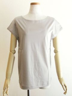 フレンチスリーブ コットン Tシャツ  (グレージュ)