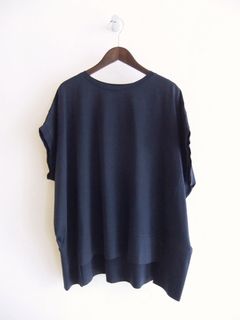 フロントスリット コクーン Tシャツ  (ネイビー)  526975