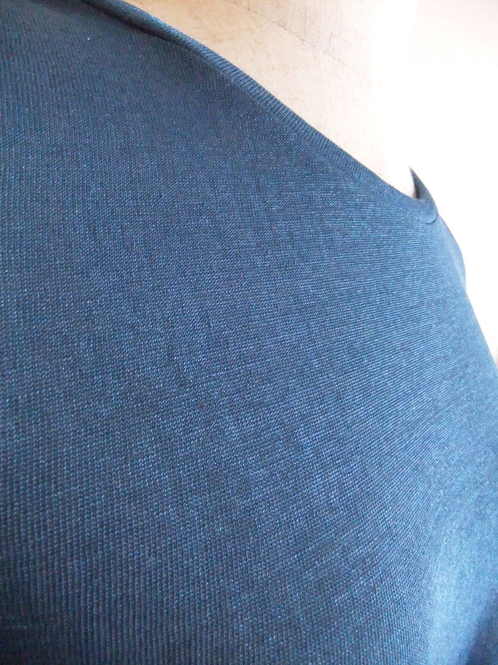 【jeune】 パフスリーブ コットン ラメ Tシャツ  (ブルー) J145817M