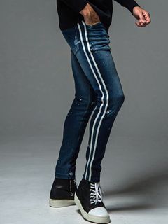 EX DENIM JERSEY BLINDLINE PT  デニム ジャージー  ライン パンツ