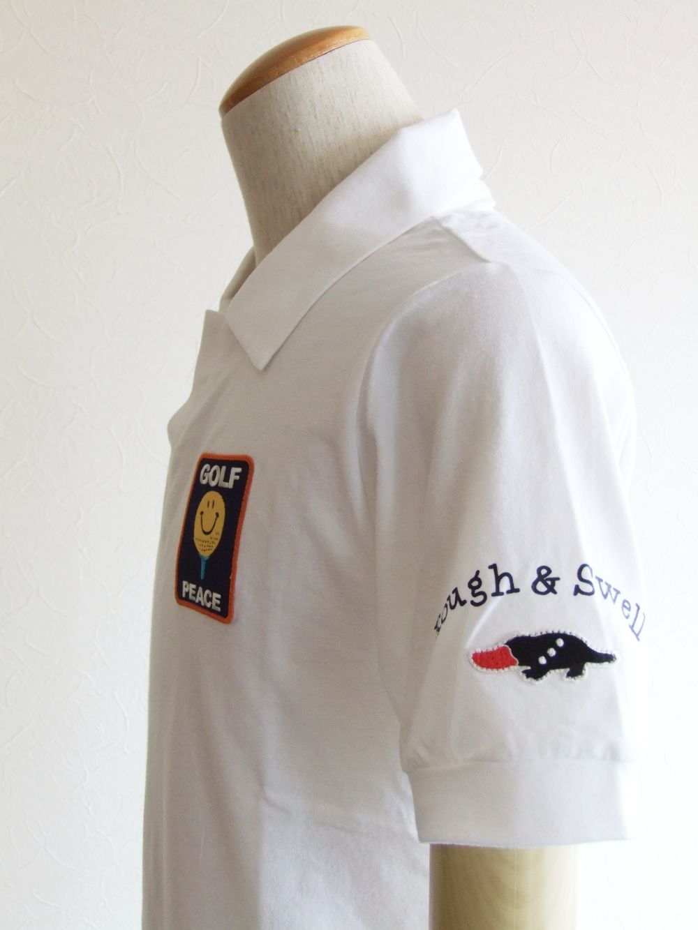 GOLF PEACE V- SKIPPER (ホワイト) 半袖スキッパーポロ  RSM-22032
