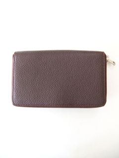 ダブル ジップ 長財布 (パスポートサイズ)  (ボルドー)