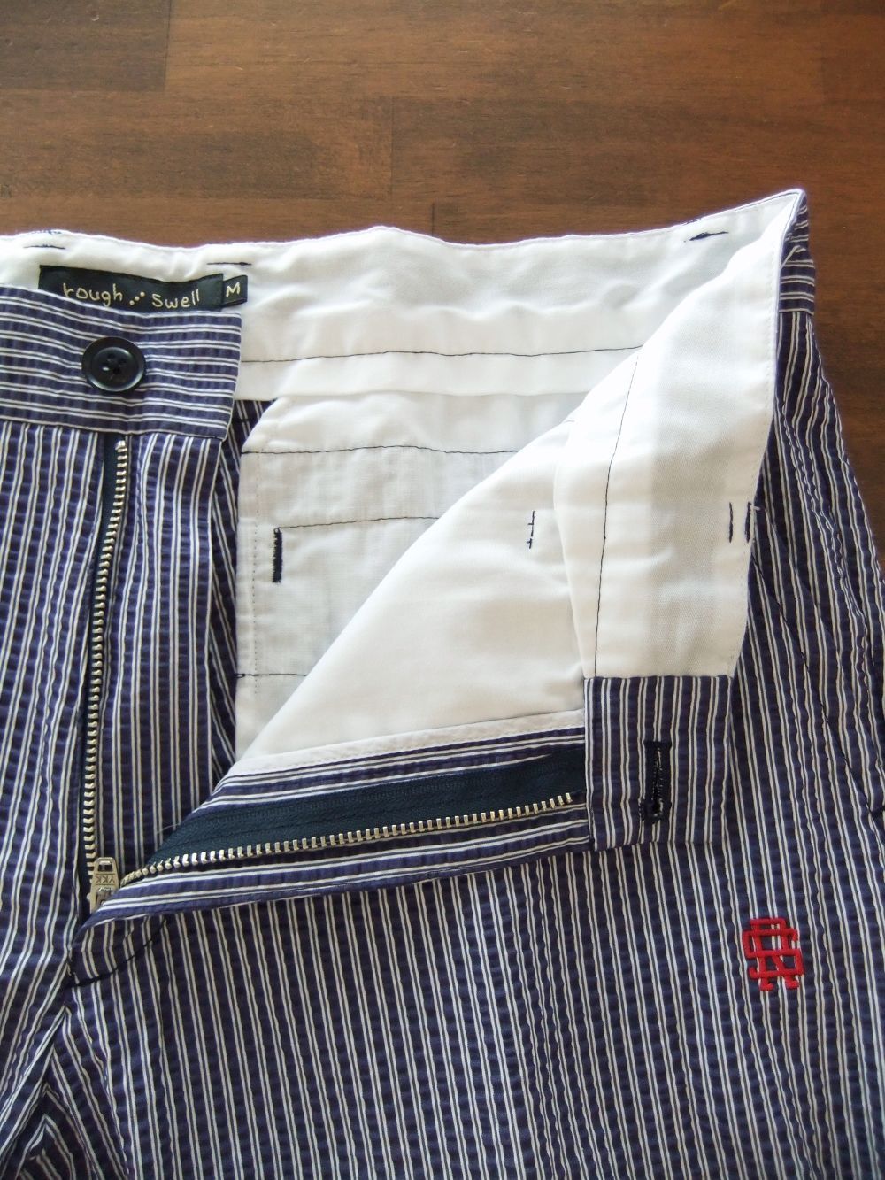 NEVADA PANTS (ネイビー)  コットン ストライプ柄 ストレッチ パンツ   RSM-22077