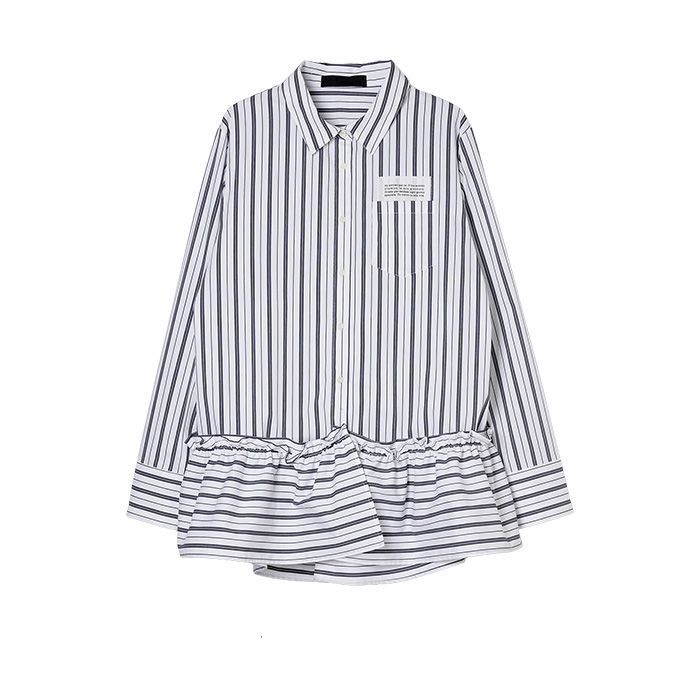 裾フリル 取り外し 3WAY ロング シャツブラウス    MMA115HEA