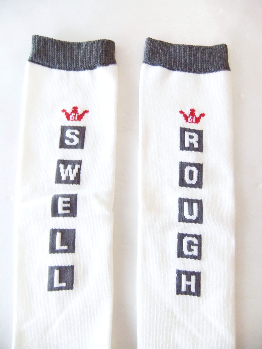 【LADIES】 CROWN HIGH SOCKS W.  ロゴ ハイソックス ( ホワイト ) RSA-23207