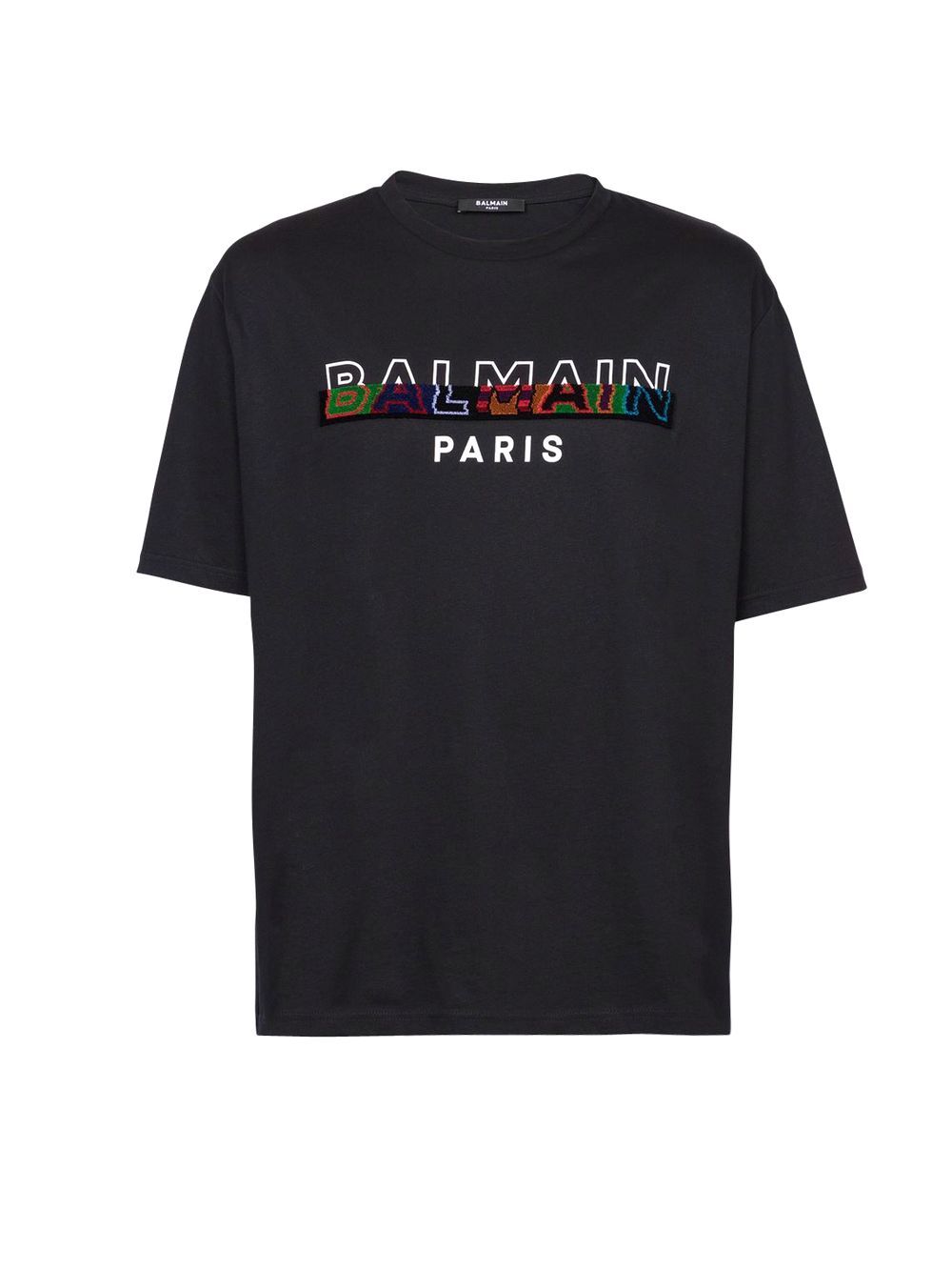 BALMAIN - ブラック エコデザイン コットン Tシャツ マルチ