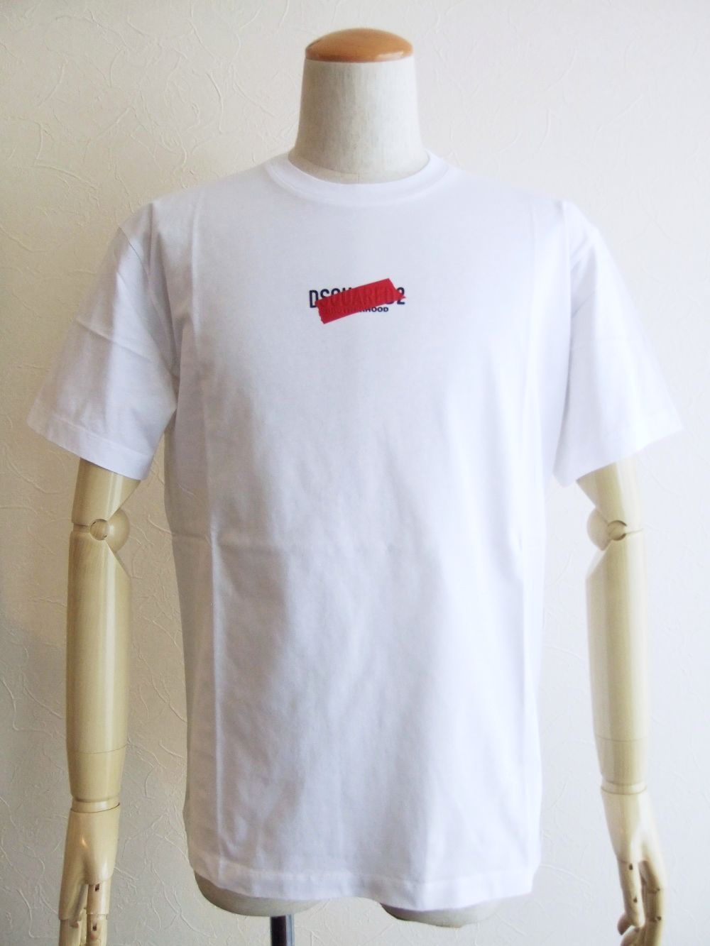 関税送料込【DSQUARED2】大人気 ロゴバンド Tシャツ ホワイト DSQUARED2(ディースクエアード) ICON LOGO PRINT TEE アイコン