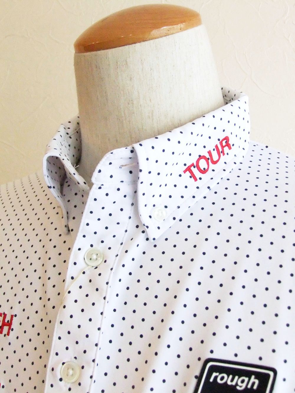 DOTS POLO  (ホワイト)   半袖ポロシャツ