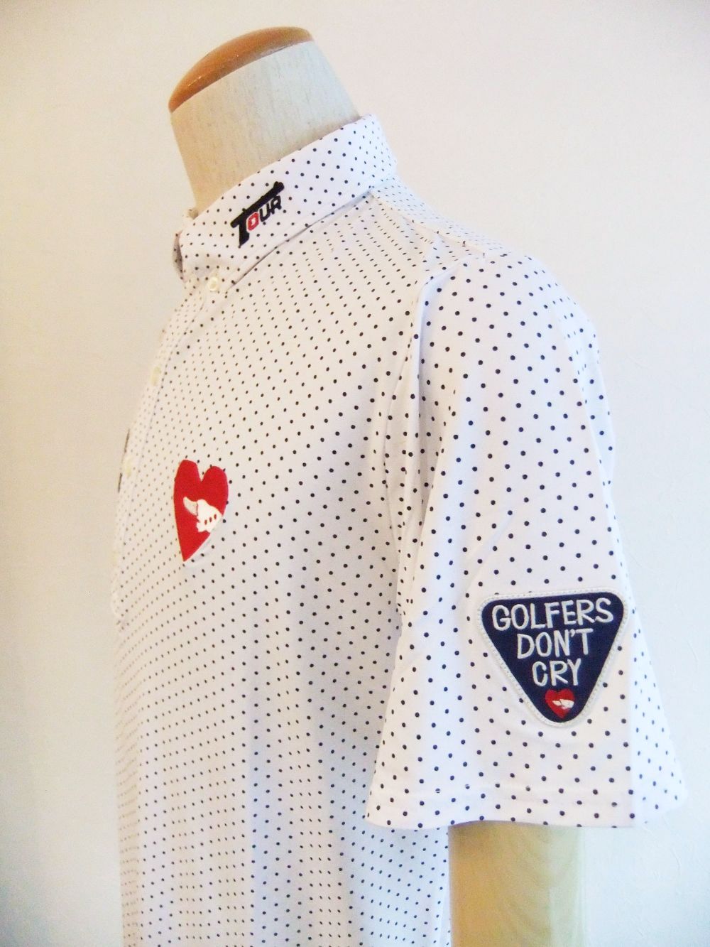 G.D.C. DOTS POLO (ホワイト)   ドット柄 半袖B.D.ポロ  RSM-24011