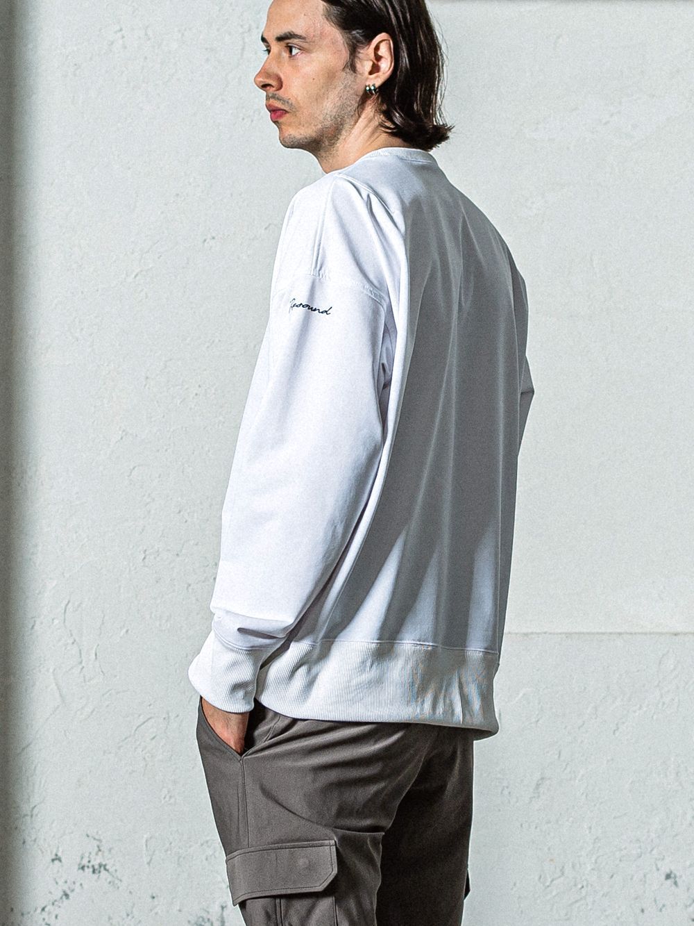 EX SWEAT DROP TRAINER  (ホワイト) ルーズトレーナー  RC35-C-002