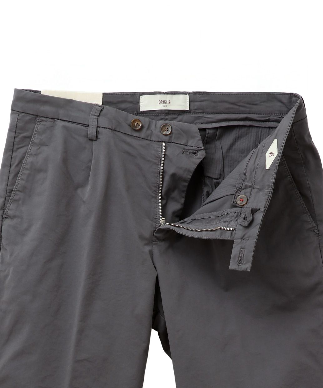 BRIGLIA 1949   ( グレー ) コットンストレッチ ワンプリーツスリムショーツ