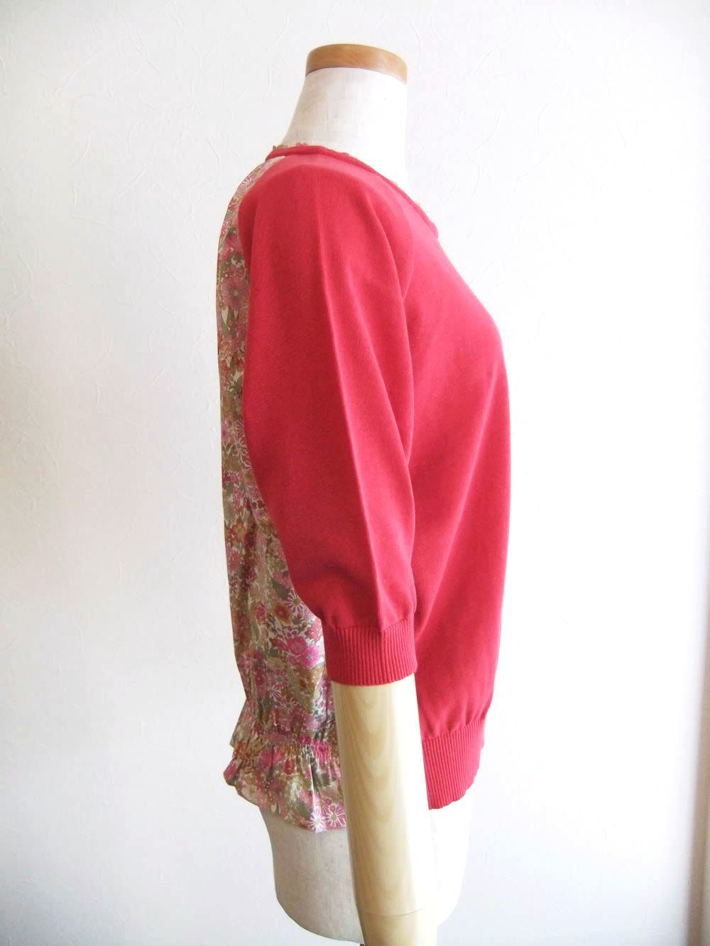 【jeune】 リバティプリント × コットンニット プルオーバー   J150701M