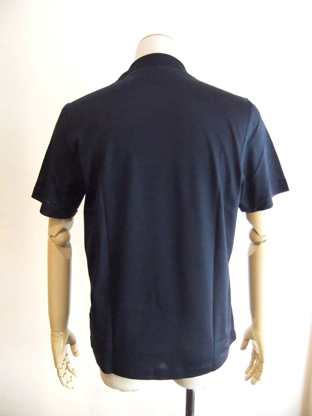 マーセライズ モックネック Tシャツ  (ネイビー)